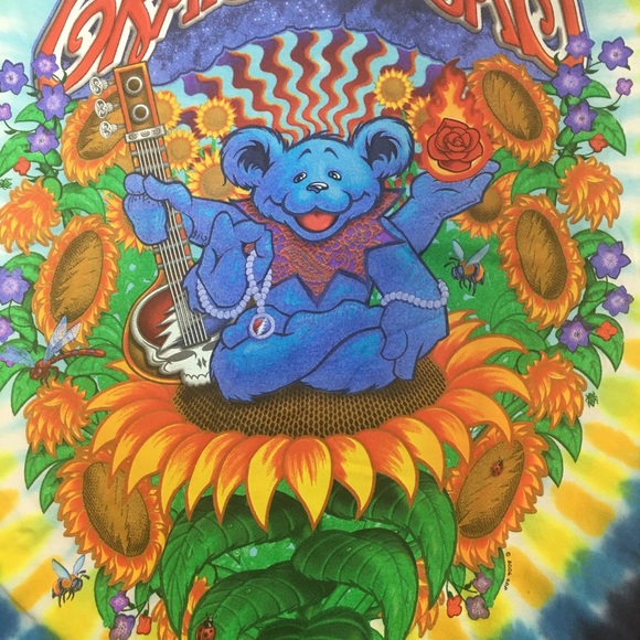 Grateful Dead Guru Bear Inspiration Men’s Tie Dye Shirt - Picture 3 of 6